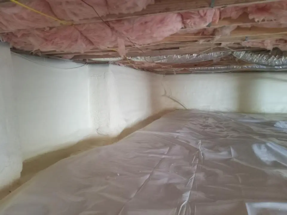 Crawl space encapsulation with closed-cell spray foam for Spray Foam Roofing in Mascoutah